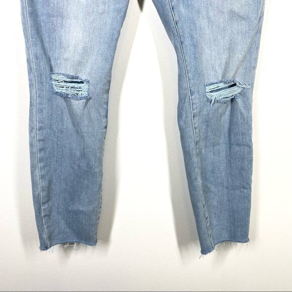GOOD AMERICAN Good Waist Crop Raw Edge Skinny Jeans Distressed 14 / 32 - Picture 3 of 7